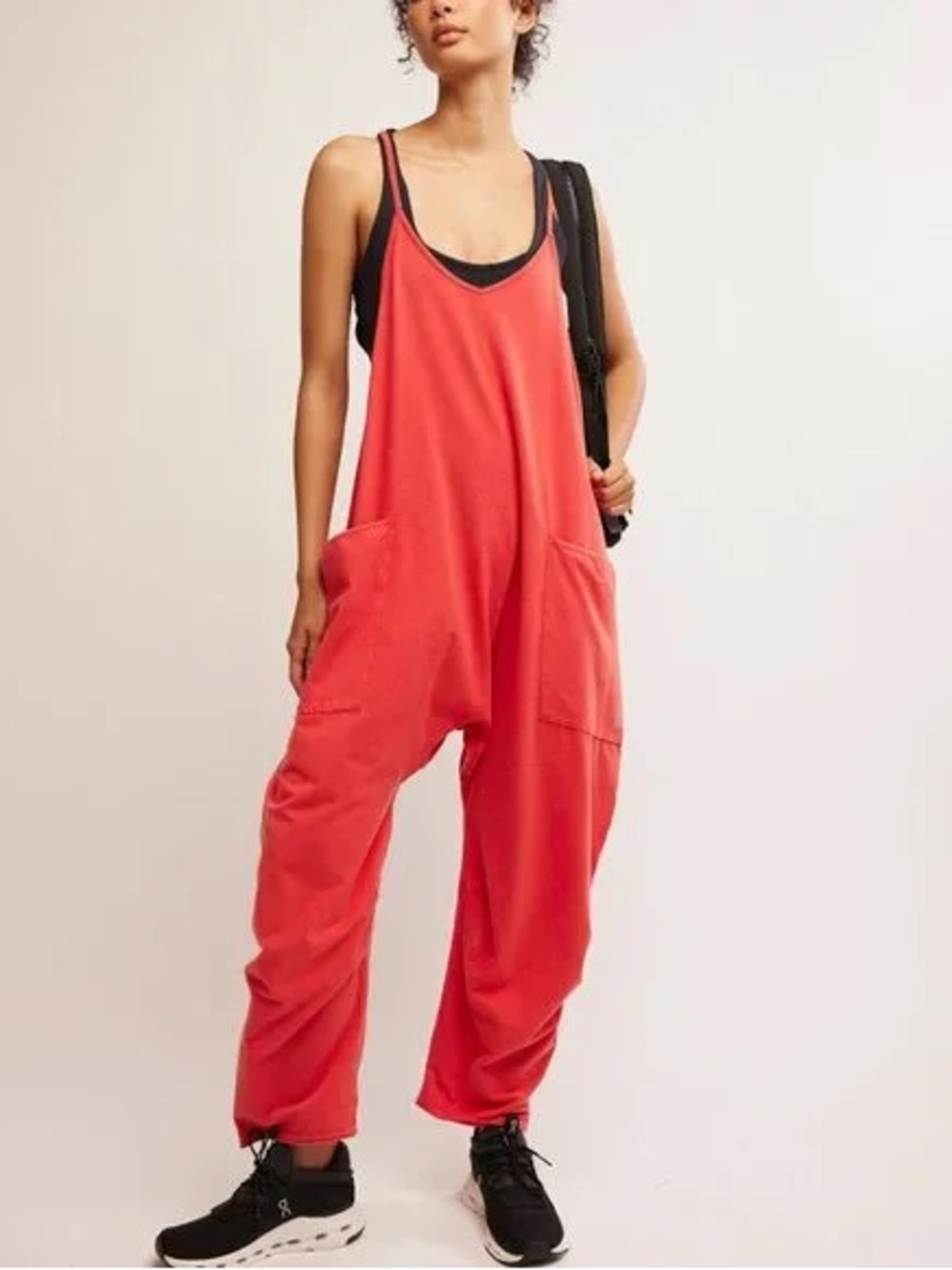 FP Movement by Free People Coral Red Relaxed Jumpsuit Romper
